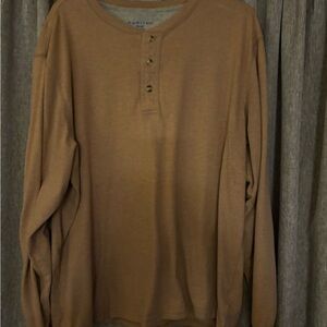 Puritan Men's Long-Sleeve Henley in Camel Brown